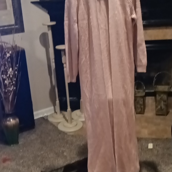 FINAL PRICE NWT CCK STYLE beautiful mauve l/s braided maxi cardigan - Picture 5 of 10